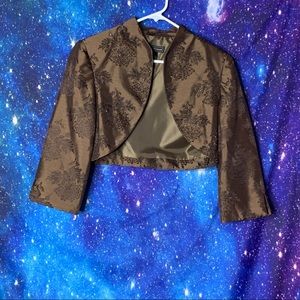 Jessica Howard- Brown/Green Floral Beaded Shrug 6